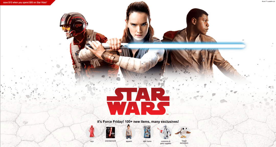 Target.com Star Wars takeover